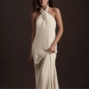 BHLDN Ruby Satin Champagne Color Dress